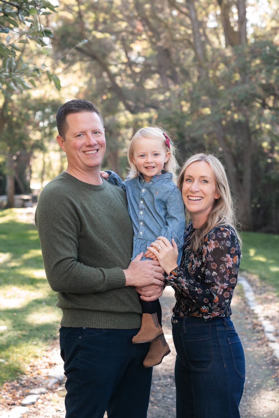 Morgan Hoffman with her family in a park